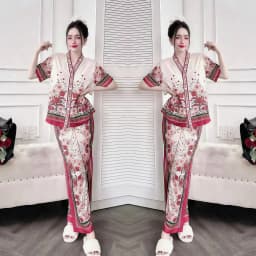 Thumbnail Bộ Đồ Ngủ Pijama Hisexy Cộc Tay Quần dài Set Pijama Lụa Latin Cao Cấp mềm mịn P17 1