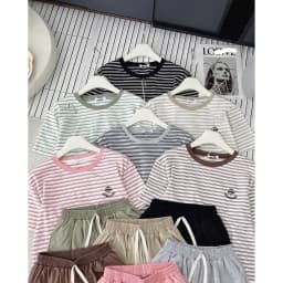 Thumbnail Bộ đồ nữ classic dáng đùi chất cotton co giãn, mềm mát 1