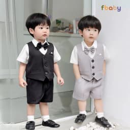 Thumbnail Bộ Gile Cộc Tay Bé Trai Fbaby 3 Khuy Kèm Áo Sơ Mi Và Nơ Set Bộ Công Tử Lịch Lãm, Sang Trọng Đi Tiệc, Đi Chơi, Thôi Nôi 1