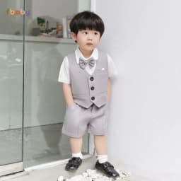 Thumbnail Bộ Gile Cộc Tay Bé Trai Fbaby 3 Khuy Kèm Áo Sơ Mi Và Nơ Set Bộ Công Tử Lịch Lãm, Sang Trọng Đi Tiệc, Đi Chơi, Thôi Nôi 3