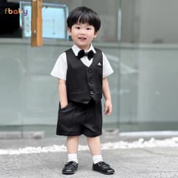 Thumbnail Bộ Gile Cộc Tay Bé Trai Fbaby 3 Khuy Kèm Áo Sơ Mi Và Nơ Set Bộ Công Tử Lịch Lãm, Sang Trọng Đi Tiệc, Đi Chơi, Thôi Nôi 4