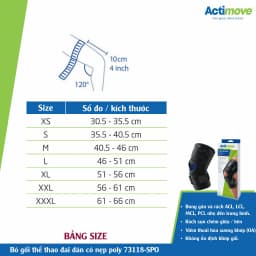 Thumbnail Bó gối thể thao đai dán có nẹp poly 73118-SPO Actimove Knee Brace 4