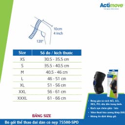Thumbnail Bó gối thể thao đai dán có nẹp 75500-SPO Actimove Knee Brace 4
