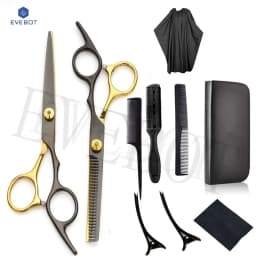Thumbnail Bộ kéo tóc EVEBOT 10 chiếc, để cắt tóc, làm tóc chuyên nghiệp, đánh bóng bề mặt, cắt tóc 1