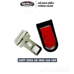 Thumbnail Bộ khóa cài, chốt cài quai nón mũ bảo hiểm GRO HELMET bằng inox bền đẹp, chắc chắn, an toàn 1