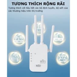 Thumbnail Bộ kích sóng wifi 4 râu Gutek KS2 tốc độ 300mbps 1200mbps 2 cổng RJ45 cắm trực tiếp 3