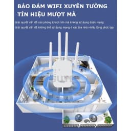 Thumbnail Bộ kích sóng wifi 4 râu Gutek KS1 tốc độ 300mbps 1200mbps phát xuyên tường kết nối xa sóng mạnh 4