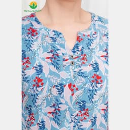 Thumbnail Bộ lanh họa tiết trung niên mặc nhà quần lửng, áo cộc tay thời trang Việt Thắng - B06.5060 2