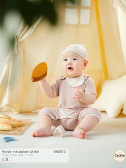 Thumbnail Bộ Liền Thân COOKIE, Romper Mangosteen Măng Cụt CÀI LỆCH Chất Bamboo Cho Bé Từ 0 Đến 12 Tháng 2025 4