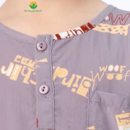 Thumbnail Bộ mặc nhà bé trai chất Lanh thời trang Việt Thắng quần đùi áo cộc tay cổ tròn họa tiết - B63.5002 3