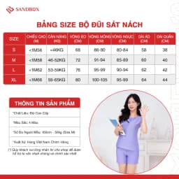 Thumbnail Bộ Mặc Nhà Nữ SANDBOX Thiết Kế Sát Nách, Quần Đùi Chất Đũi Tơ Cao Cấp Mềm Mát Thoải Mái BDD25001 2