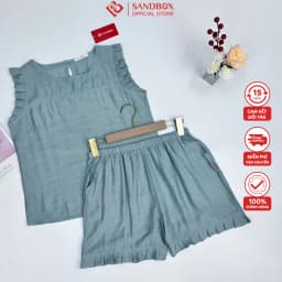 Thumbnail Bộ Mặc Nhà Nữ SANDBOX Thiết Kế Sát Nách, Quần Đùi Chất Đũi Tơ Cao Cấp Mềm Mát Thoải Mái BDD25001 3