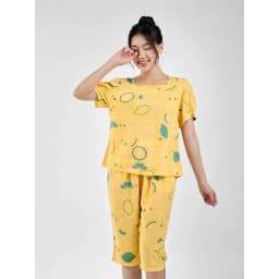 Thumbnail Bộ mặc nhà nữ WINNY kiểu cộc tay quần ngố chất lanh mềm 2MNLA23052N 4