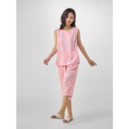Thumbnail Bộ mặc nhà nữ WINNY kiểu sát nách quần ngố chất Lanh mềm mịn thấm hút nhanh khô 2MNLA23031S 4