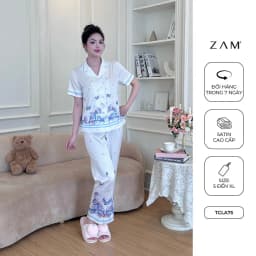Thumbnail BỘ MẶC NHÀ SHE BY ZAM - A75 - HỌA TIẾT HỒ ĐIỆP XANH 2