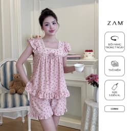 Thumbnail BỘ MẶC NHÀ SHE BY ZAM - CDBN - BỘ NGẮN TAY QUẦN ĐÙI BÈO NƠ CÁNH TIÊN 4