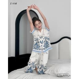 Thumbnail BỘ MẶC NHÀ SHE BY ZAM - TSLA28B - BỘ NGẮN TAY QUẦN LỬNG SẮC XUÂN XANH 2