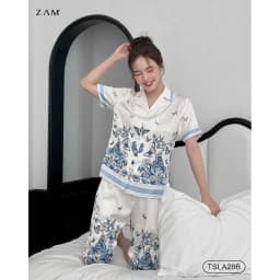 Thumbnail BỘ MẶC NHÀ SHE BY ZAM - TSLA28B - BỘ NGẮN TAY QUẦN LỬNG SẮC XUÂN XANH 3