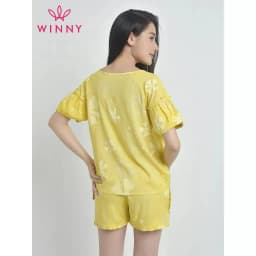 Thumbnail Bộ Mặc Nhà WINNY Kiểu Tay Cộc Quần Đùi Chất Đũi Gân 1MNDG22225C 2