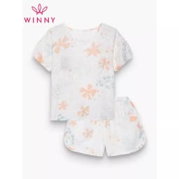 Thumbnail Bộ Mặc Nhà WINNY Kiểu Tay Cộc Quần Đùi Chất Đũi Gân 1MNDG22225C 3