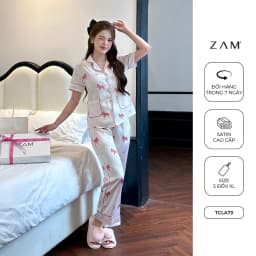 Thumbnail BỘ MẶC NHÀ ZAM - TCLA73 - BỘ NGẮN TAY QUẦN DÀI NGỰA CHẤM BI HỒNG 1