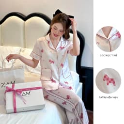 Thumbnail BỘ MẶC NHÀ ZAM - TCLA73 - BỘ NGẮN TAY QUẦN DÀI NGỰA CHẤM BI HỒNG 2