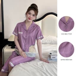 Thumbnail BỘ MẶC NHÀ ZAM -  TSLA71 - BỘ NGẮN TAY QUẦN LỬNG  LAVISH TÍM 2
