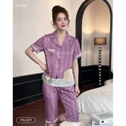 Thumbnail BỘ MẶC NHÀ ZAM -  TSLA71 - BỘ NGẮN TAY QUẦN LỬNG  LAVISH TÍM 3