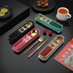 Thumbnail Bộ Muỗng Đũa Nĩa Thìa Dĩa HOKU Inox 304 Cá Nhân, Văn Phòng Có Hộp Đựng Phủ Bóng Sang Trọng Tiện Lợi - BMD01 3