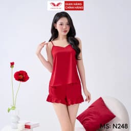 Thumbnail Bộ ngủ 2 dây lụa mặc nhà VINGO mùa Hè N248 VNGO 2