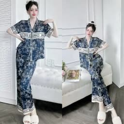 Thumbnail Bộ Ngủ Pijama Cộc Tay Quần dài Hisexy Set Ngủ Pijama Lụa Latin Cao Cấp mềm mịn P17 4
