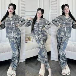 Thumbnail Bộ Ngủ Pijama Dài Tay Hisexy Set Pijama Dài tay Lụa Latin Cao Cấp Mềm Mịn P11 2