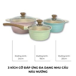 Thumbnail Bộ Nồi Chảo Cao Cấp Đáy Từ Ecoramic (Bộ 3 - 4 - 5) 2