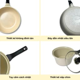 Thumbnail Bộ Nồi Chảo Cao Cấp Đáy Từ Ecoramic (Bộ 3 - 4 - 5) 4