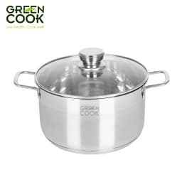 Thumbnail Bộ nồi Inox 201 cao cấp 5 đáy GCS232-T1 Green Cook siêu bền sử dụng được trên bếp từ ( Các loại bếp ) 1