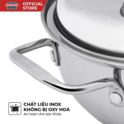 Thumbnail Bộ nồi Inox 3 đáy Sunhouse SH335 size 16cm-20cm-24cm - Đáy từ dùng mọi loại bếp - 3 lớp đáy - Hàng chính hãng 3