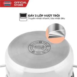Thumbnail Bộ nồi Inox 3 đáy Sunhouse SH335 size 16cm-20cm-24cm - Đáy từ dùng mọi loại bếp - 3 lớp đáy - Hàng chính hãng 4