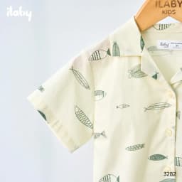 Thumbnail Bộ đồ bé traiILABY  sơ mi ngắn tay họa tiết cá chất liệu cotton thoáng mát kèm quần short túi hộp [3282] 3