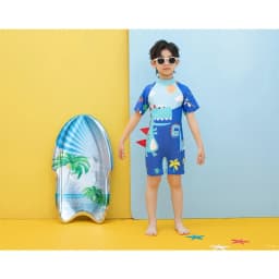 Thumbnail Bộ đồ bơi bé trai liền thân SKIDS quần áo bơi cho ngắn tay cho bé đi biển họa tiết khủng long người nhện đáng yêu 4