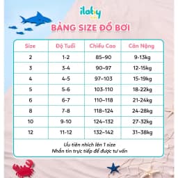 Thumbnail Bộ đồ bơi cộc bé gái ILABY bộ bơi liền So Sweet chất liệu thun lạnh chống nước size đại từ 9-38kg [3147] 1