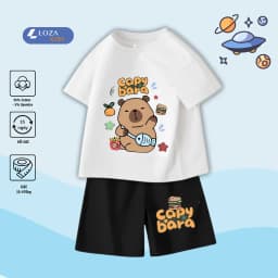 Thumbnail Bộ đồ Capybara cho bé trai - Quần áo bé trai size từ 15-40kg-  Loza Kids SB224 3