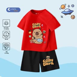 Thumbnail Bộ đồ Capybara cho bé trai - Quần áo bé trai size từ 15-40kg-  Loza Kids SB224 4