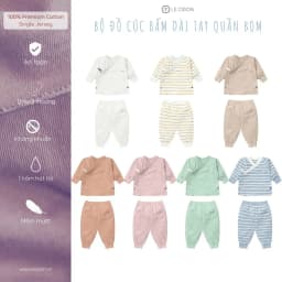 Thumbnail Bộ Đồ Cúc Bấm Dài Tay Quần Boom LECOON Cho Bé 0 - 18 tháng 1