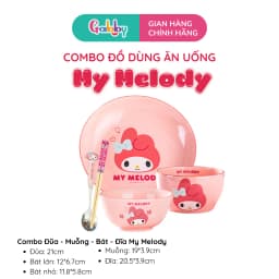 Thumbnail Bộ Đồ Dùng Ăn Uống Bát, Dĩa, Muỗng, Đũa Lotso/Kuromi/Kitty/My Melody/Cinnamoroll Cho Bé 2