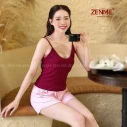 Thumbnail Bộ đồ ngủ mặc nhà nữ mùa hè 2 dây chất thun Cotton co giãn BT0324, Zen Me Women's World 3