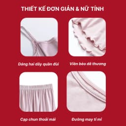 Thumbnail Bộ đồ ngủ mặc nhà nữ mùa hè 2 dây chất thun Cotton co giãn 4 Chiều BT0223, Zen Me Women's World 4