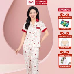 Thumbnail Bộ đồ ngủ nữ Pijama mặc nhà lụa VINGO tay ngắn mua Hè H1062 VNGO 1