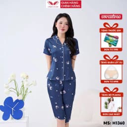 Thumbnail Bộ đồ ngủ nữ Pijama mặc nhà lụa VINGO tay ngắn mùa hè H1360 VNGO 1