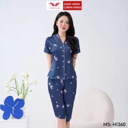 Thumbnail Bộ đồ ngủ nữ Pijama mặc nhà lụa VINGO tay ngắn mùa hè H1360 VNGO 2