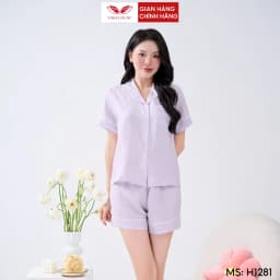 Thumbnail Bộ đồ ngủ nữ Pijama mặc nhà tơ đũi VINGO tay ngắn mùa hè H1281 VNGO 2